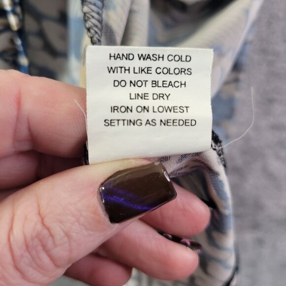 Notations Womens XL Embellished Animal Print Blue Black‎ Short Sleeve Top Vibes - Picture 10 of 11